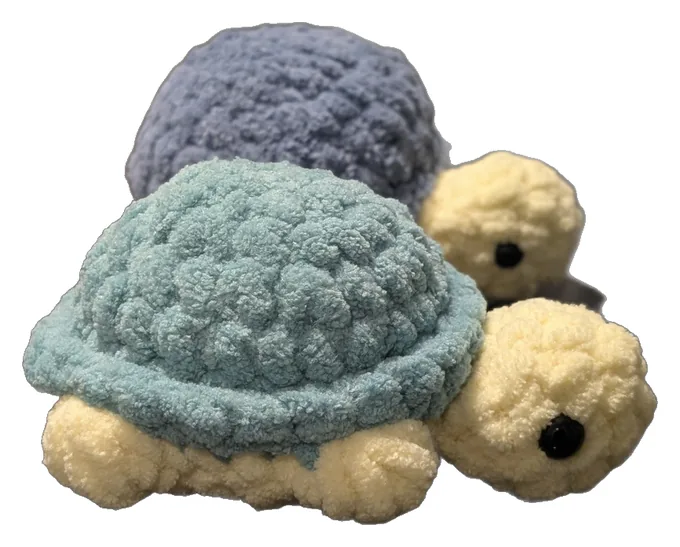 Two crochet turtles